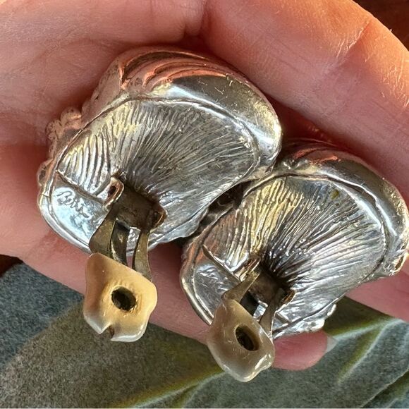 B. Bergner Modernist Electroform Rolly Polly Statement Clip On Earrings 2 Tone - Picture 10 of 13